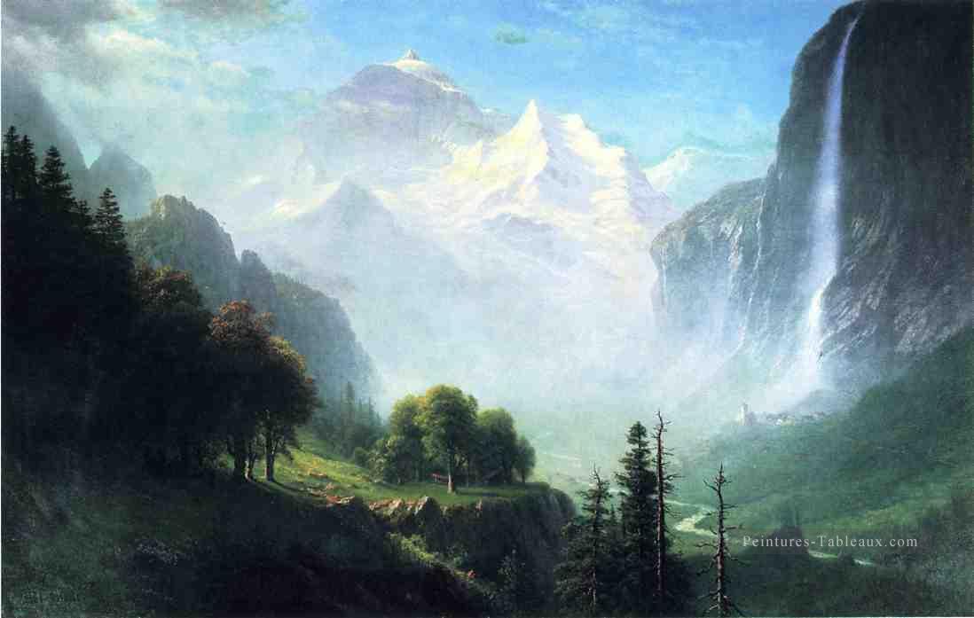 Chutes de Staubbach près de Lauterbrunnen Suisse Albert Bierstadt Peintures à l'huile